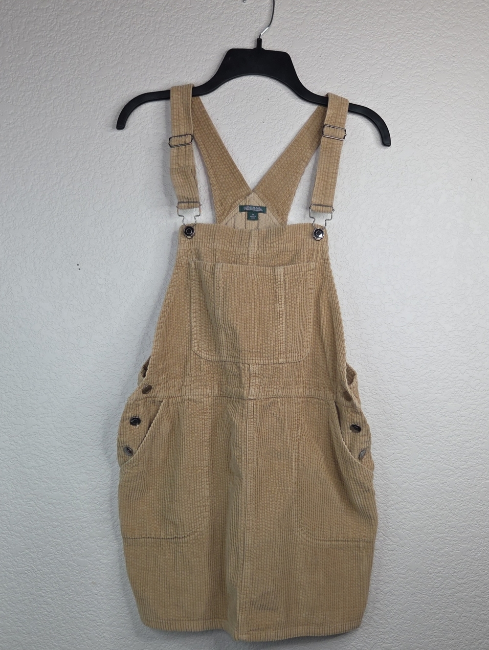 Corduroy Overall Dress in Tan